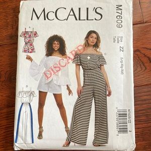 2/$15 McCall’s M7609 Sewing Pattern L-XXL